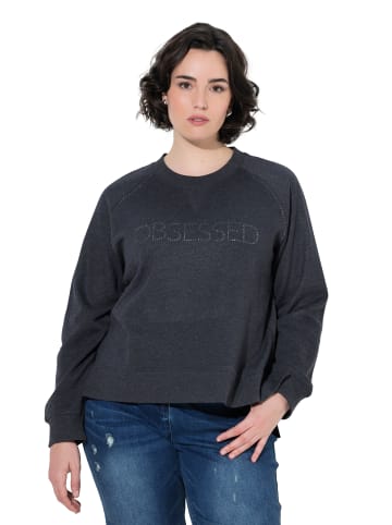 Ulla Popken Sweatshirt in dunkelgrau melange
