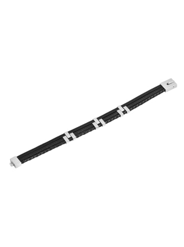Adeliás Unisex Armband – Lederarmband aus Leder 21 cm in schwarz