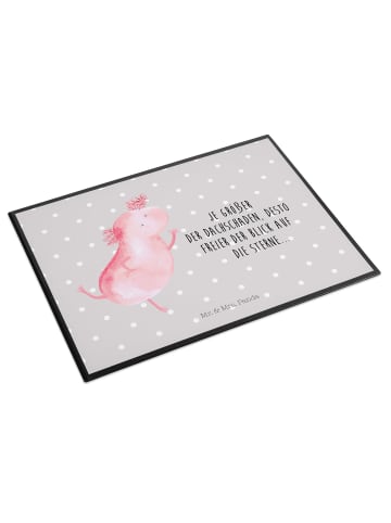 Mr. & Mrs. Panda Schreibunterlage Axolotl Tanzen mit Spruch in Grau Pastell