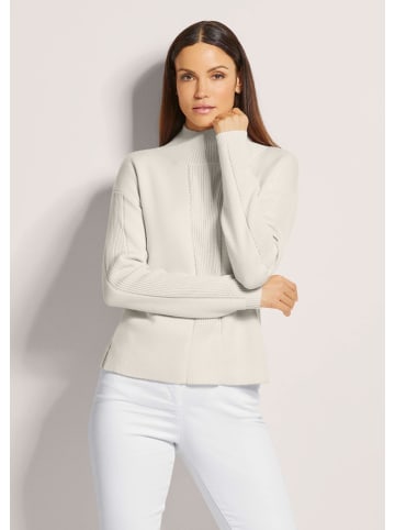 MADELEINE Kaschmir-Pullover mit Pointelle-Muster in wollweiß