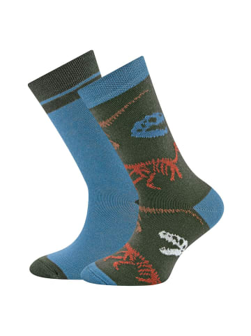 ewers 2er-Set Socken 2er Pack Dinos in fliegerblau-oliv