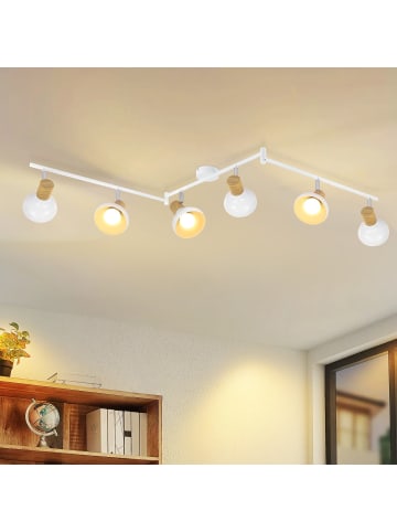 ZMH Deckenleuchte in Weiß 6-flammige E14 Vintage Metall Deckenspots