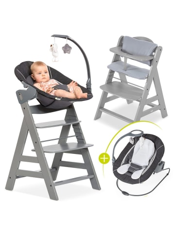 Hauck Alpha Plus Grau Newborn Set Deluxe - 4-tlg. Hochstuhl in grau