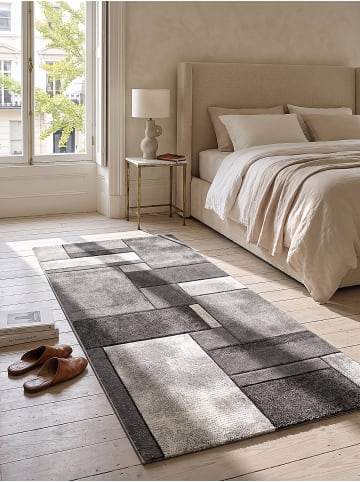 KADIMA DESIGN Teppichläufer Patchwork pflegeleicht Wohnzimmer Schlafzimmer Flur in Grau