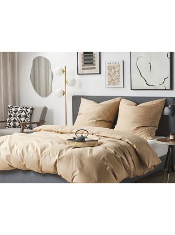 Beliani 3-tlg Bettwäsche-Set AVONDALE in Beige