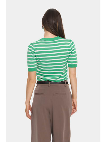 SAINT TROPEZ Strickpullover MilaSZ Gerade Passform in Greenbriar Ice Stripe