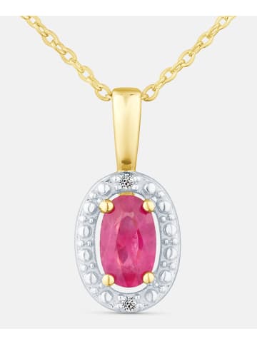 Diamant L'éternel Kette mit Anhänger, mit Rubin, 375 Gelbgold