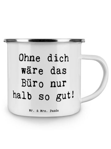 Mr. & Mrs. Panda Camping Emaille Tasse Spruch Sekretärin Beste m... in Weiß