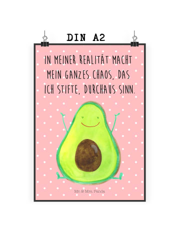 Mr. & Mrs. Panda Print Avocado Glücklich mit Spruch in Rot Pastell