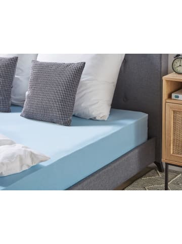 Beliani Bettlaken HOFUF in Blau - (W) 90 x (H) 25 x (L) 200 cm