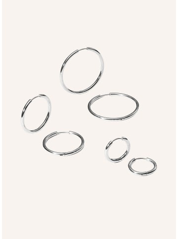 PURELEI 3tlg. 3er-Set Creolen Echo in Silver