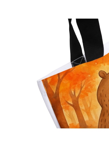 Mr. & Mrs. Panda Tote Bag Bär Morgenkaffee Design ohne Spruch in Weiß