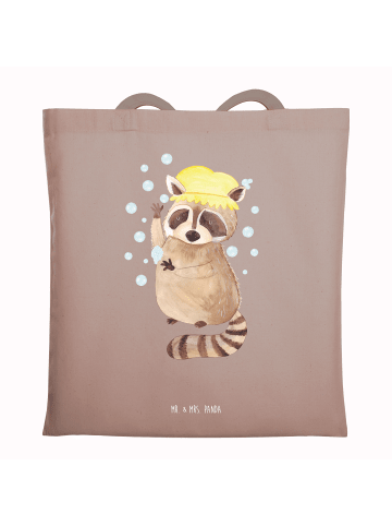 Mr. & Mrs. Panda Einkaufstasche Waschbär ohne Spruch in Braun Pastell