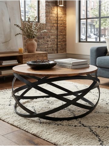 KADIMA DESIGN Couchtisch MANUR 60x30x60 cm Massivholz / Metall Sofatisch,