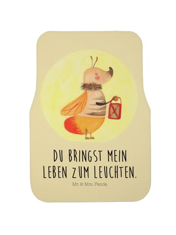 Mr. & Mrs. Panda Fahrer Autofußmatte Glühwürmchen mit Spruch in Gelb Pastell