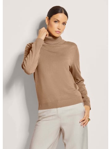 MADELEINE Schmaler Feinstrickpullover in caramel