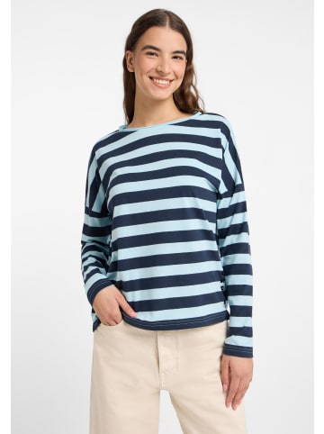 ELBSAND Langarm T-Shirt Milia in Coldwater + Wave Blue STRIPE