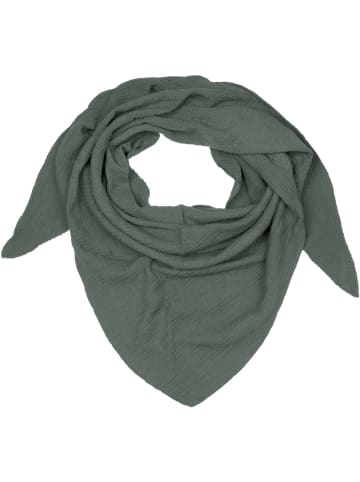 styleBREAKER Einfarbiger Musselin Dreiecksschal in Oliv