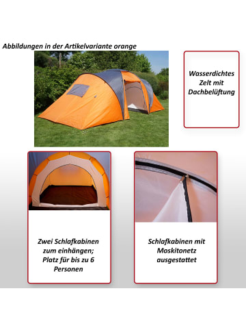 MCW Campingzelt Laagri für 6 Personen, Rot