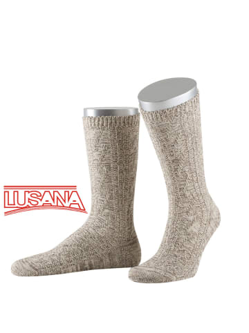 Lusana Trachtensocken in beige