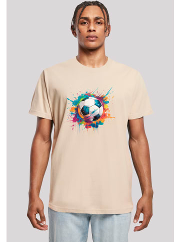 F4NT4STIC T-Shirt Bunte Fußball Grafik in sand