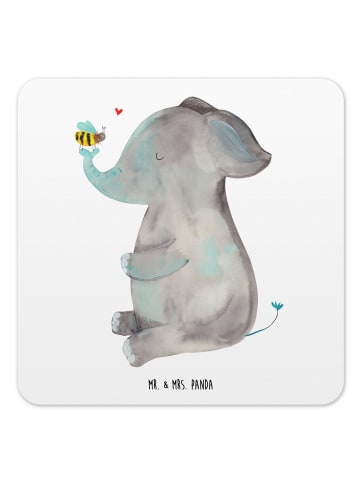 Mr. & Mrs. Panda Bierdeckel Elefant Biene ohne Spruch in Weiß