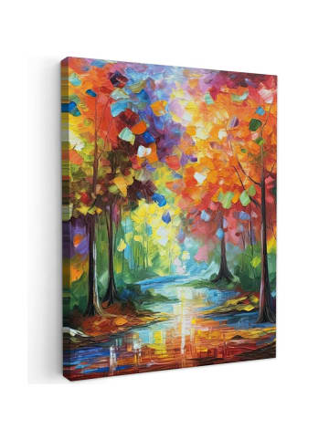 MuchoWow Leinwand bilder Bunter Wald (BxH)