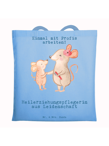 Mr. & Mrs. Panda Tote Bag Heilerziehungspflegerin Leidenschaft m... in Sky Blue