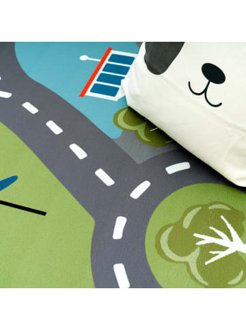 KADIMA DESIGN Kinderteppich waschmaschinenwaschbar Verkehrsinfrastruktur Kinderzimmer in Grün