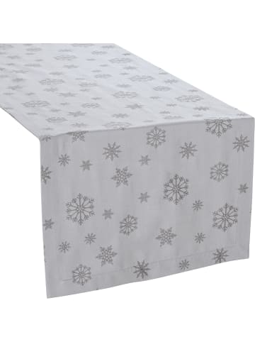 Erwin Müller Jacquard, Baumwollmischung Tischläufer Marbella in silber