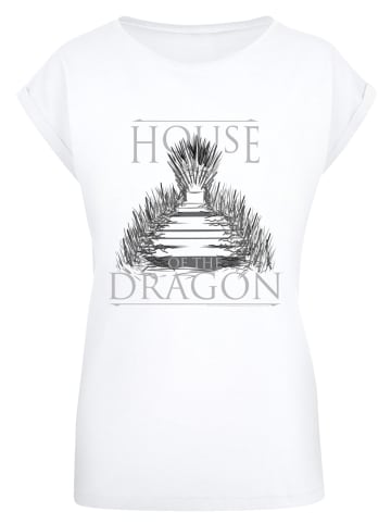 F4NT4STIC Extended Shoulder T-Shirt House Of The Dragon Throne in weiß