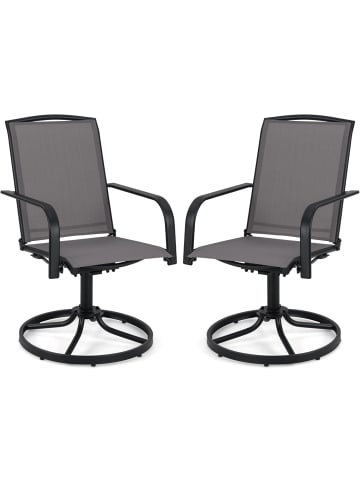 COSTWAY Gartenstühle drehbar 2er Set in Grau