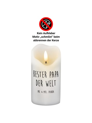 Mr. & Mrs. Panda Kerze Bär König mit Spruch in Weiß