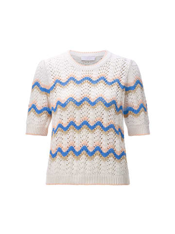 Rich & Royal Pullover in weiß blau - 0001