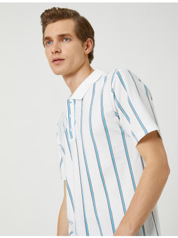 KOTON T-shirt in Weiß Gestreift