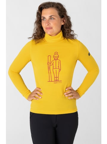 super.natural Merino Longsleeve W SKIEUESE TURTLE in gelb