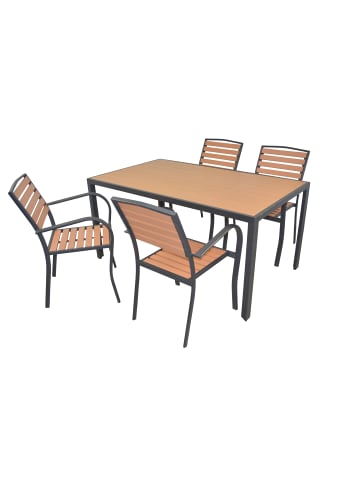 möbel-direkt 5tlg. Garten-Sitzgruppe Tabea in honigfarben
