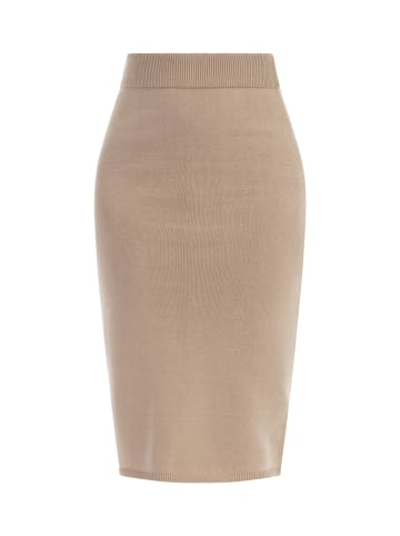 faina Damen Strick Midirock in Beige