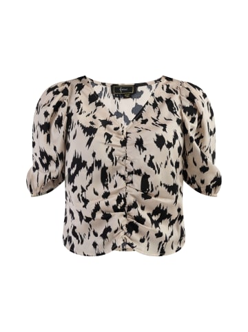 faina Drapiertes Blusenshirt in Beige Schwarz