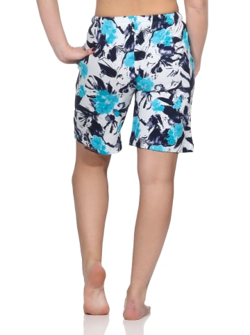 NORMANN Shorty Schlafanzug Hose kurz Mix & Matchflorale - 79785 in hellblau