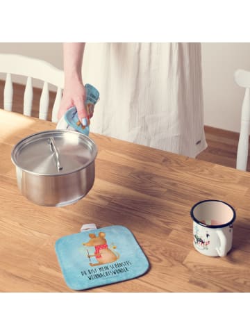 Mr. & Mrs. Panda Topfuntersetzer Maus Weihnachten mit Spruch in Eisblau