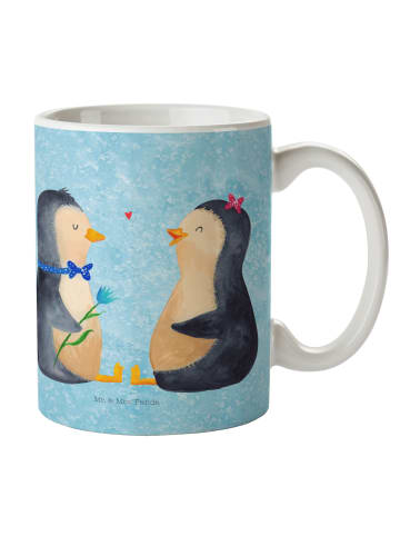 Mr. & Mrs. Panda Kaffeetasse Pinguin Pärchen ohne Spruch in Eisblau