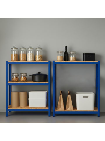 relaxdays Schwerlastregal in Blau - (B)100 x (H)180 x (T)60 cm