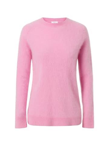 CASH-MERE.CH Brushed Rundhals Pullover mit Seitenschlitzen in Hell Pink