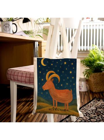 Mr. & Mrs. Panda Einkaufstasche Sternzeichen Steinbock Design oh... in Weiß