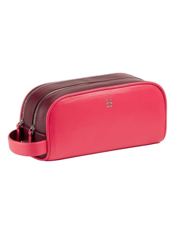 DuDu Thani Kosmetiktasche Leder 21 cm in himbeere
