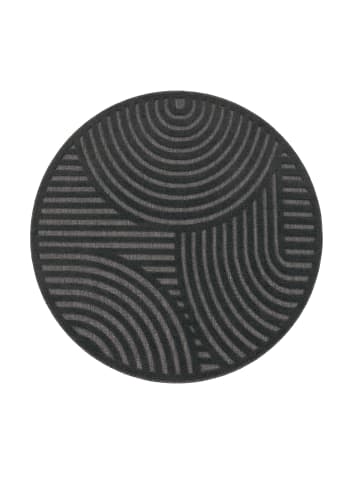 KADIMA DESIGN Teppich Kurzflor Struktur Wohnzimmer in Anthrazit