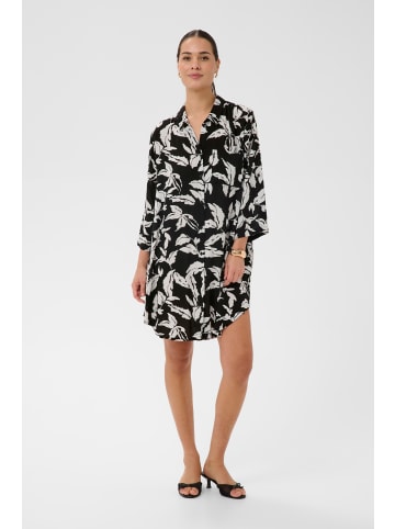 Kaffe Langarm - Hemd KAhildur Loose fit in Black Chalk Leaves