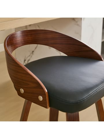 ABRIHOME Barhocker-Set in Schwarz 2er Set drehbar und höhenverstellbar