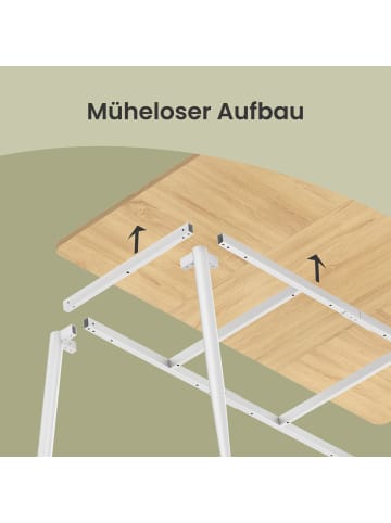 VASAGLE Esstisch Island in Eichegelb - (B)140 x (H)75 x (T)75 cm
